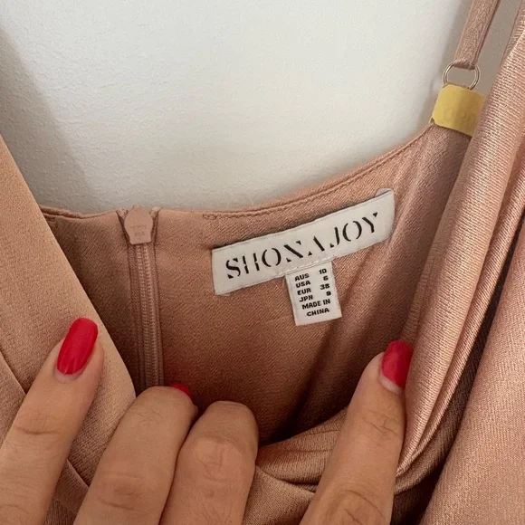 Shona Joy La Lune Satin Dress in Desert Rose - Picture 5 of 6